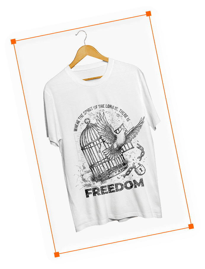 Freedom T-shirt design mockup